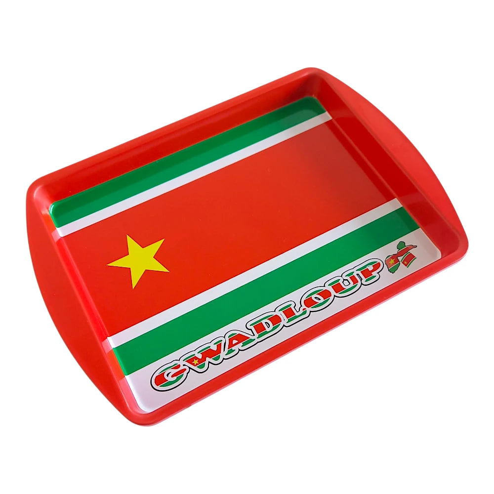 Plateau de service drapeau Guadeloupe 19,5 x 14 x 2 cm