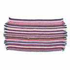 Tapis tissé à franges multicolore 50 x 80 cm
