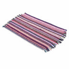 Tapis tissé à franges multicolore 50 x 80 cm
