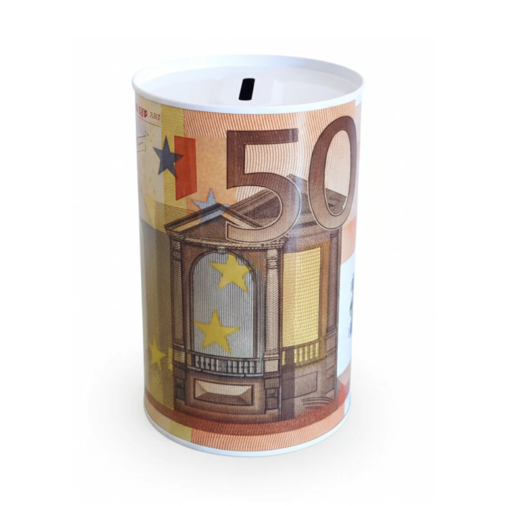 Tirelire métal motif 50 Euros