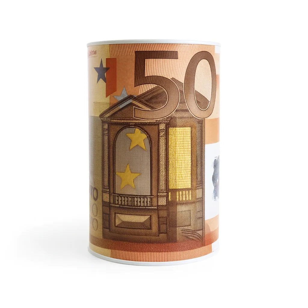Tirelire métal motif 50 Euros