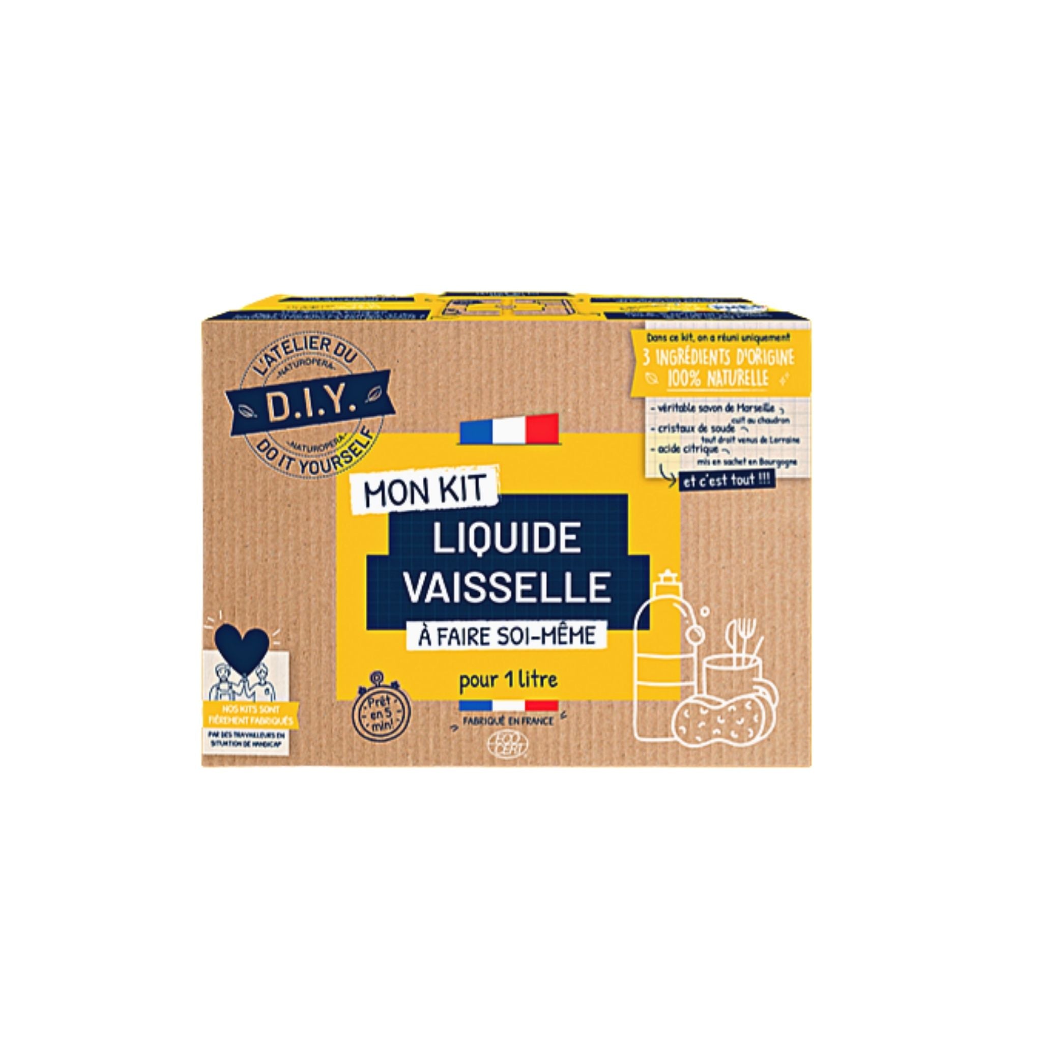 Kit liquide vaisselle L'atelier du D.I.Y Naturopera 1l