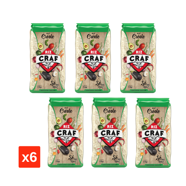 Lot de 6 Riz Créole Craf 1kg