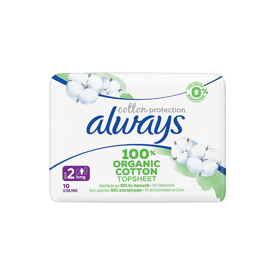 Serviettes hygiéniques Cotton Protection Taille 2 Avec Ailettes Always x10