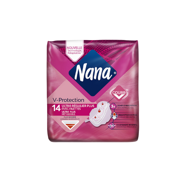 Serviettes hygiéniques V-Protection Ultra Régulier Plus Nana X14